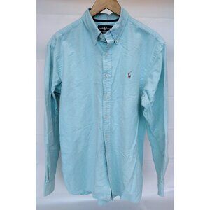 Ralph Lauren Men Classic Fit Light Blue Cotton Button Down Shirt Pony XL